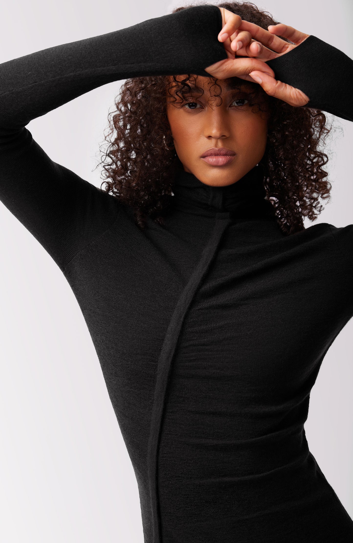 Jacquelyn Turtleneck Dress - Black