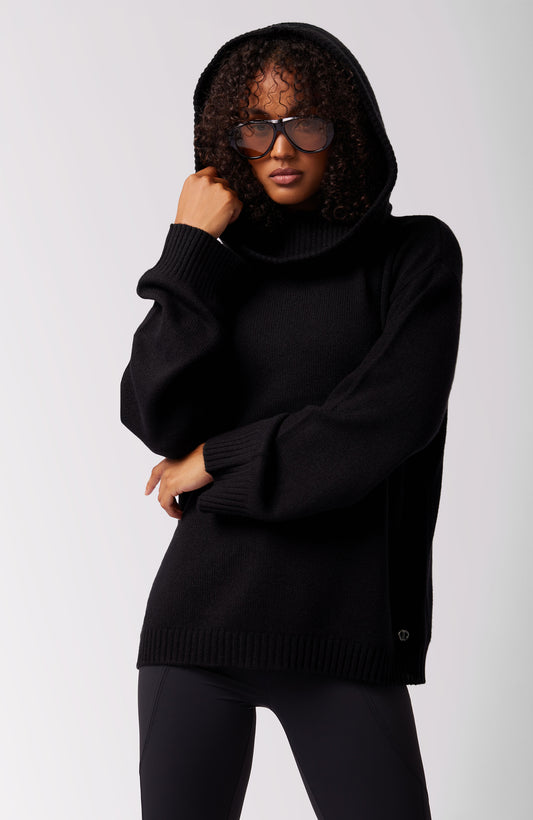 Kendal Cashmere Pullover Hoodie - Black