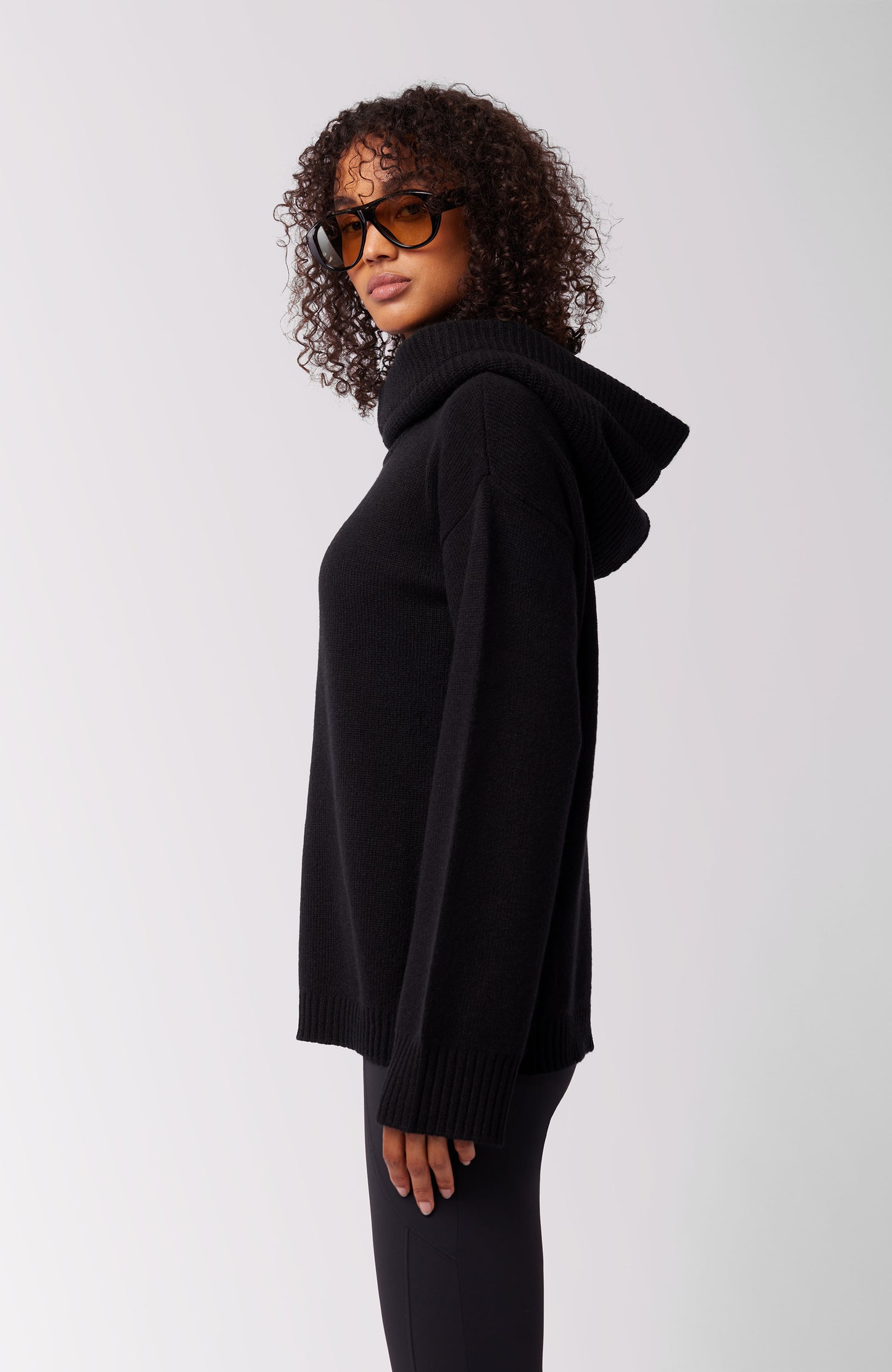 Kendal Cashmere Pullover Hoodie - Black