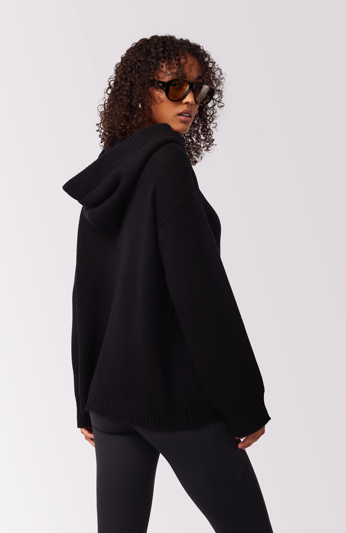 Kendal Cashmere Pullover Hoodie - Black