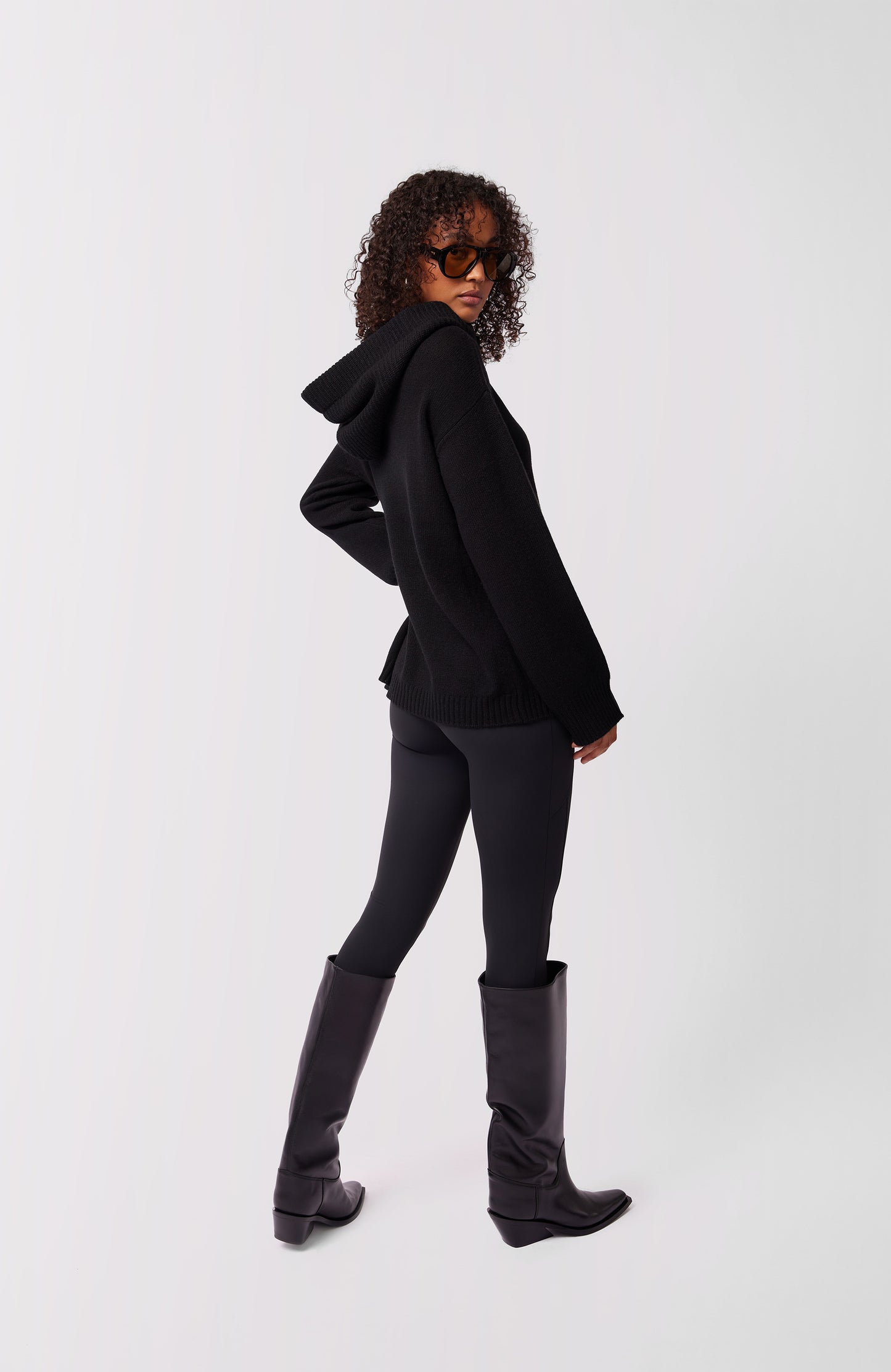 Kendal Cashmere Pullover Hoodie - Black