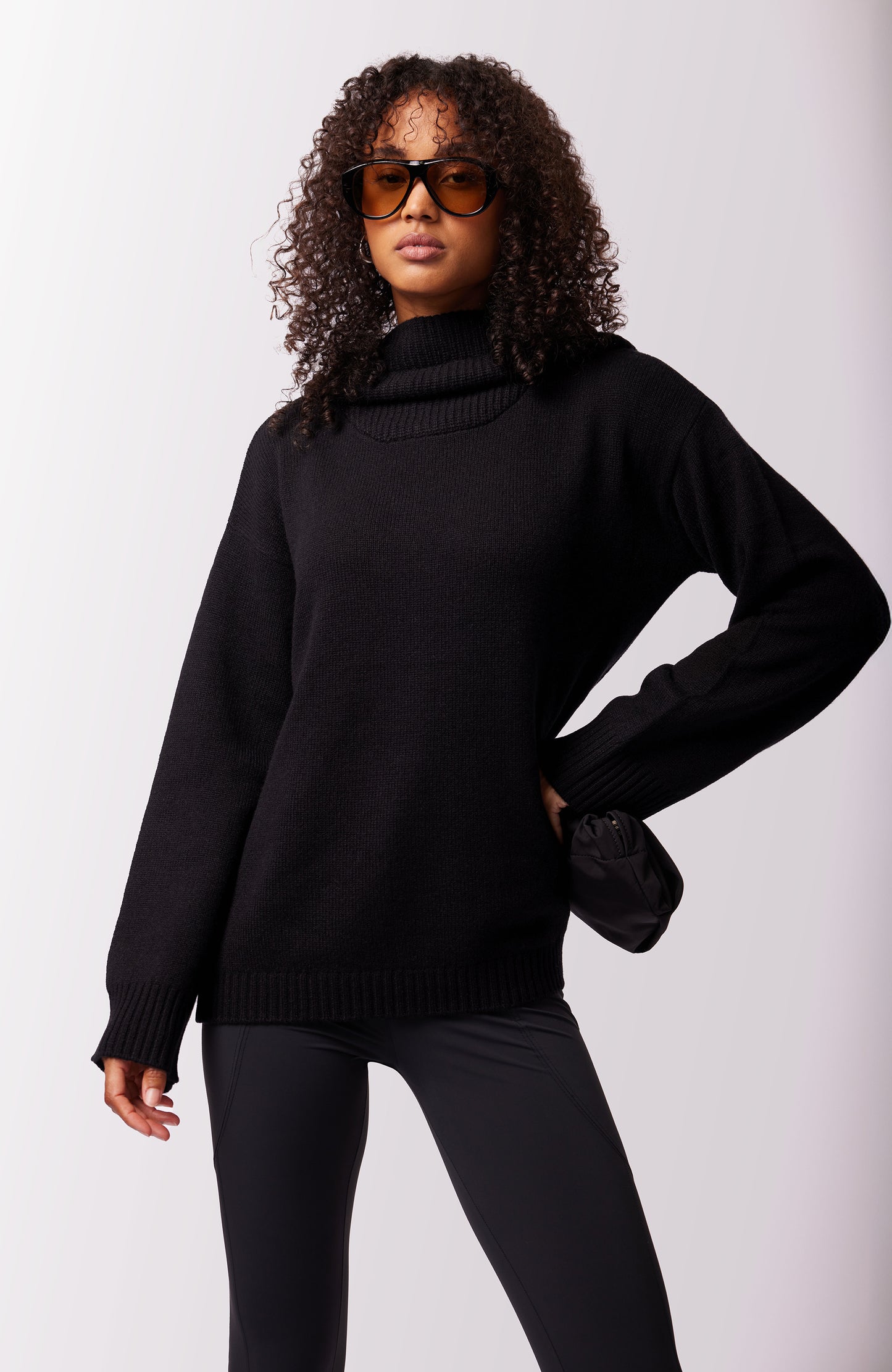 Kendal Cashmere Pullover Hoodie - Black