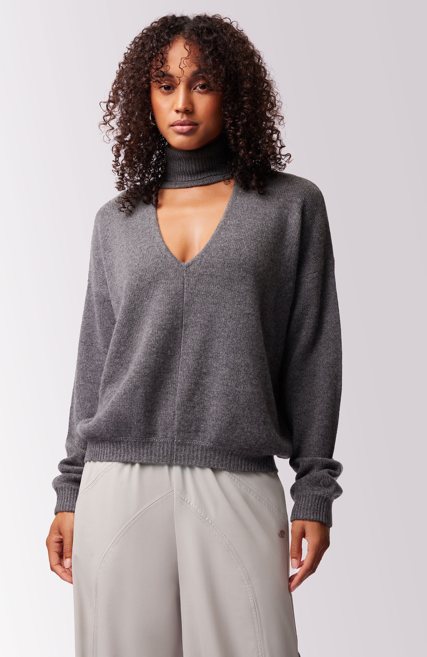 Chloe Cashmere Turtleneck - Thunder