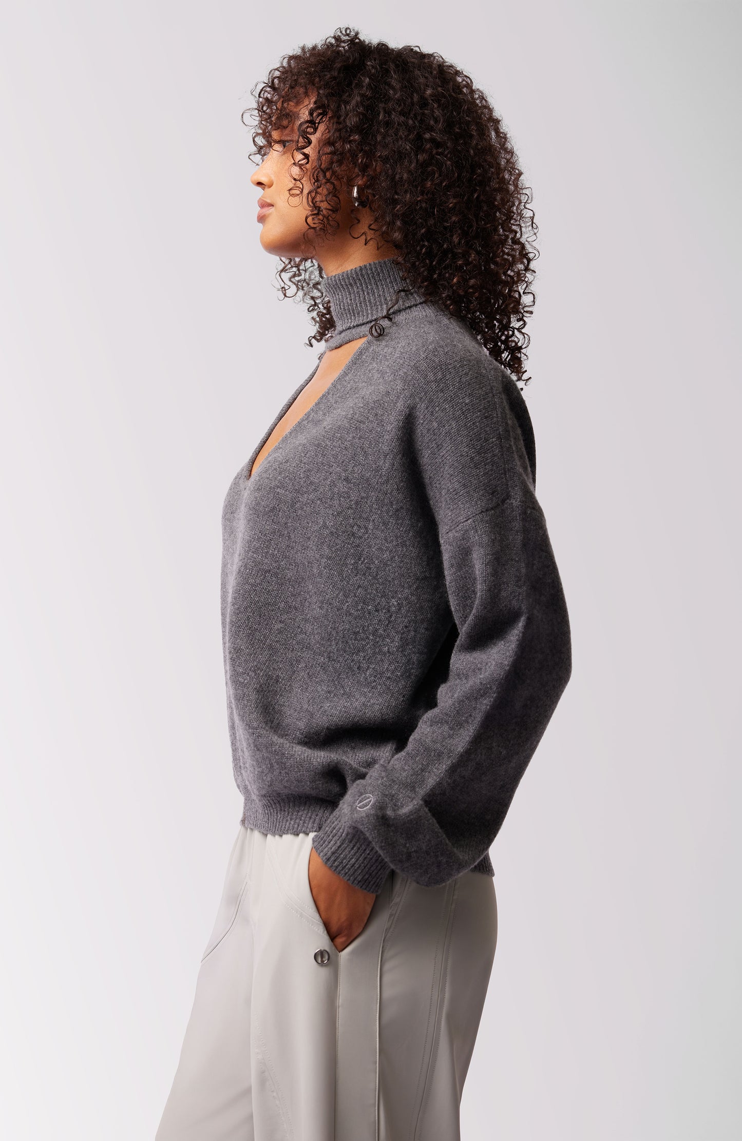 Chloe Cashmere Turtleneck - Thunder