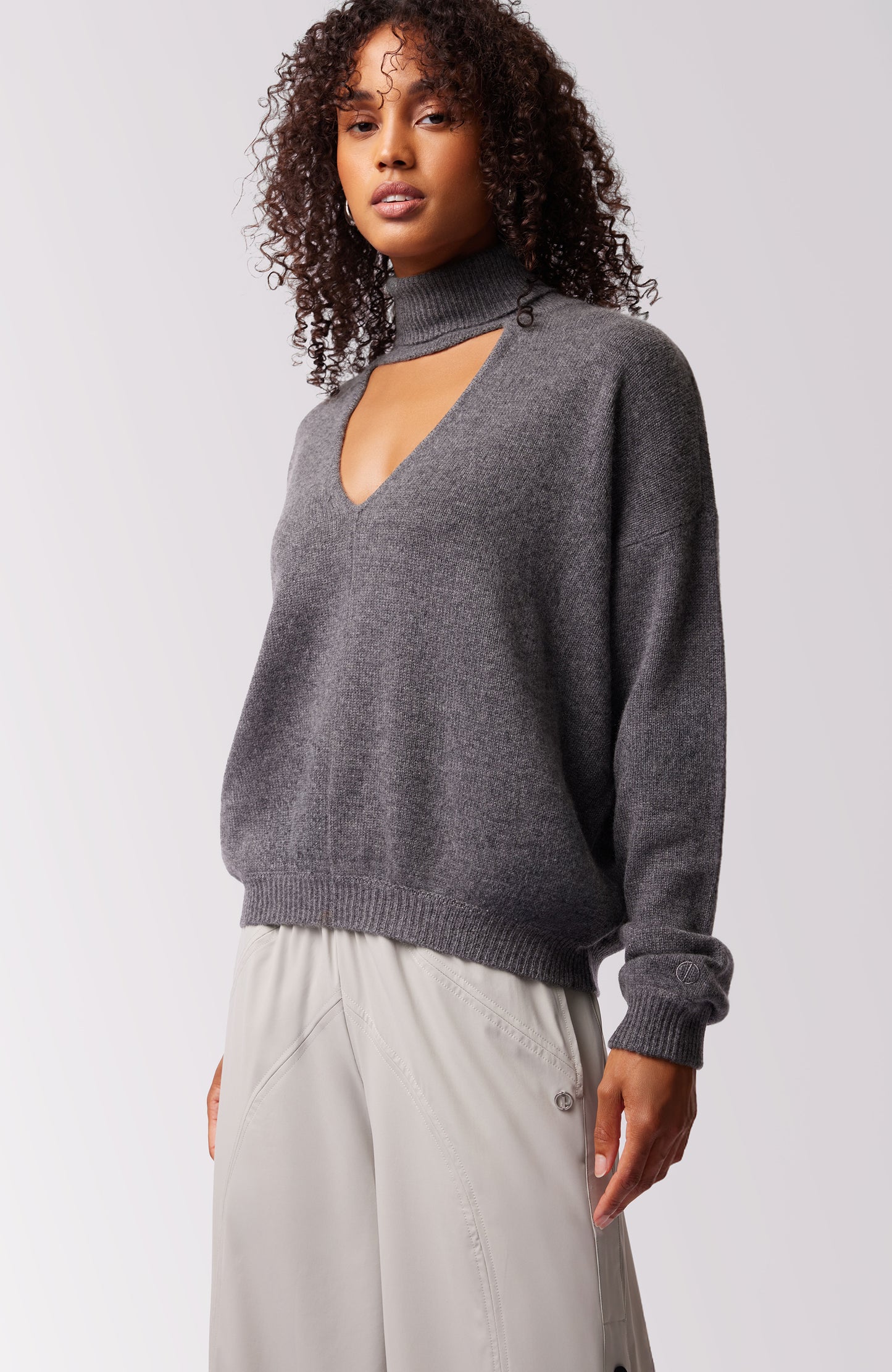 Chloe Cashmere Turtleneck - Thunder