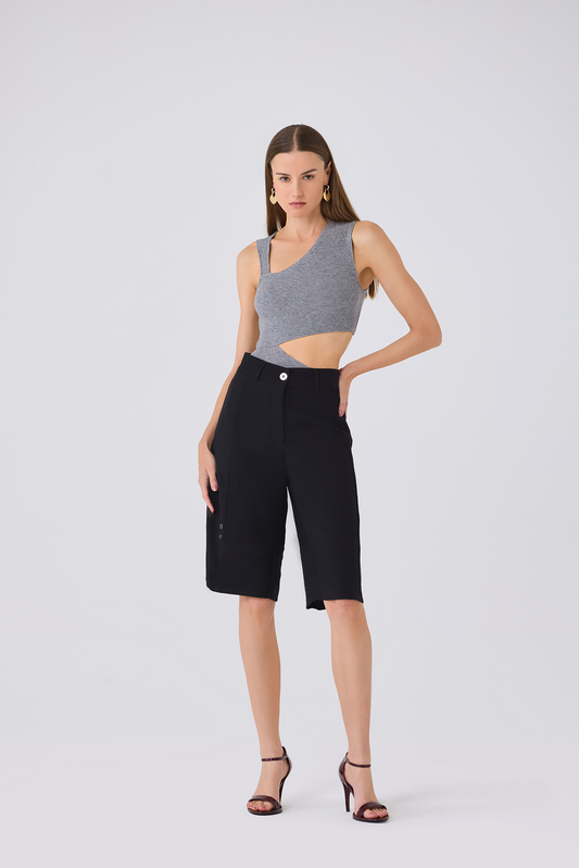 Orion Ruched Back Bodysuit Heather Grey