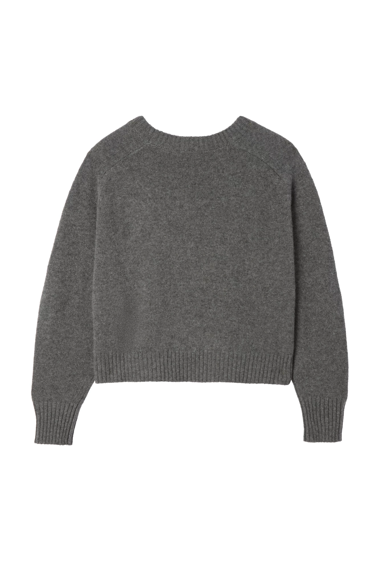 Amara Cashmere Long Sleeve Crop Top - Thunder